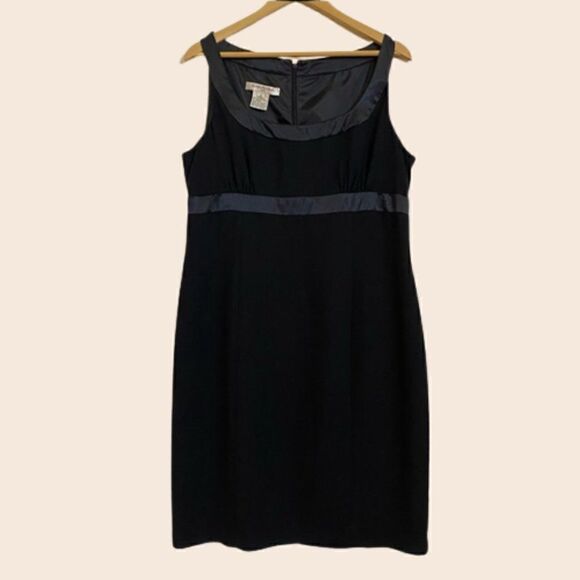 Evan Picone Black Sleeveless Cocktail Dress Size 16 - Picture 1 of 9